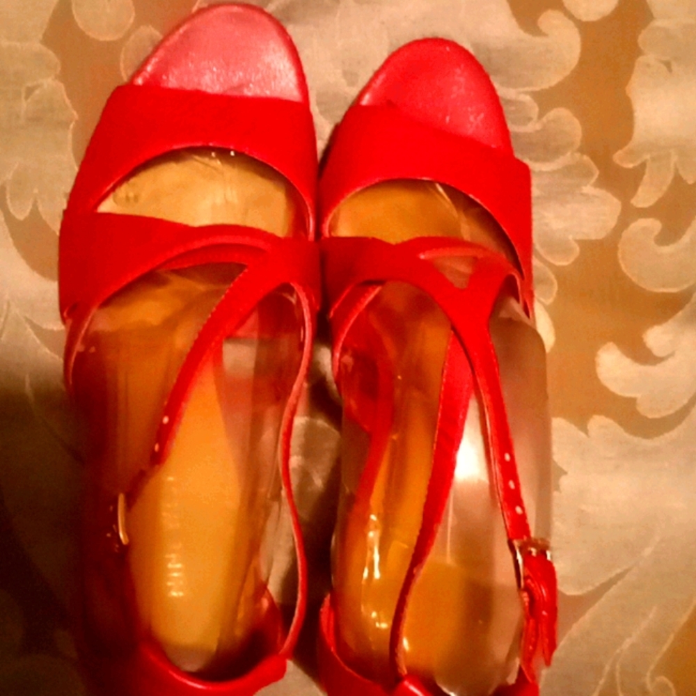 Hot Pink Nine West Stilettos with platform